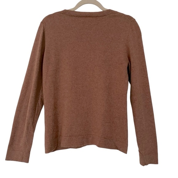 J. CREW BROWN TEDDIE COTTON WOOL BLEND CREWNECK SWEATER SIZE MEDIUM - Picture 3 of 11